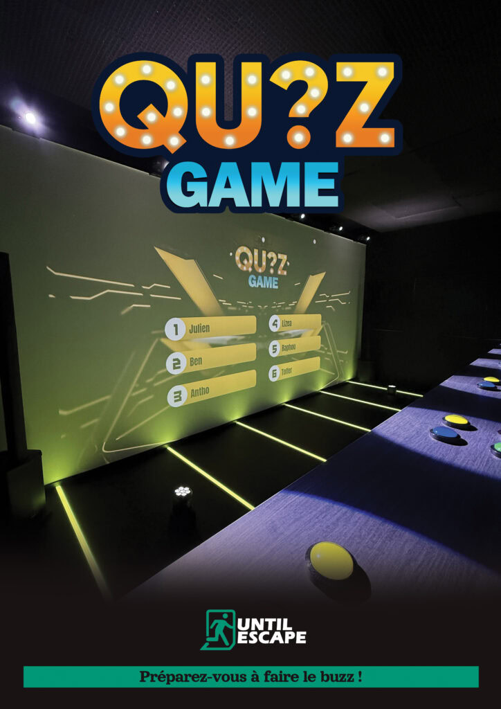 Salle Quiz Game plateau TV - Escape Game Family Aubergenville 78